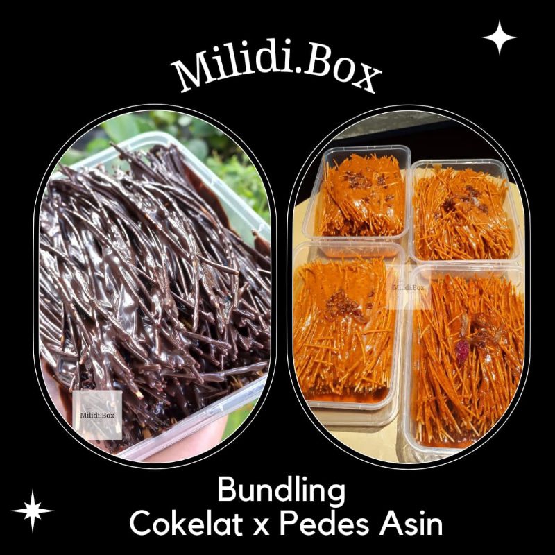 

Milidi_Box snack jajan enak mie Lidi BUMBU BASAH Bundling A (COKELAT&PEDAS ASIN) [PREMIUM]