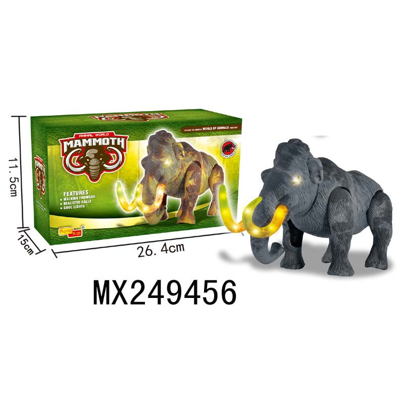 Mainan Anak Gajah Mammoth Animal World Robot Elephant Jalan Lampu