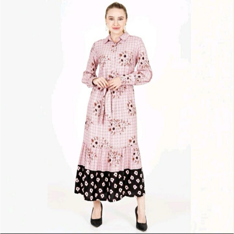 Gamis Dress Rayon Print Novel Mice Original