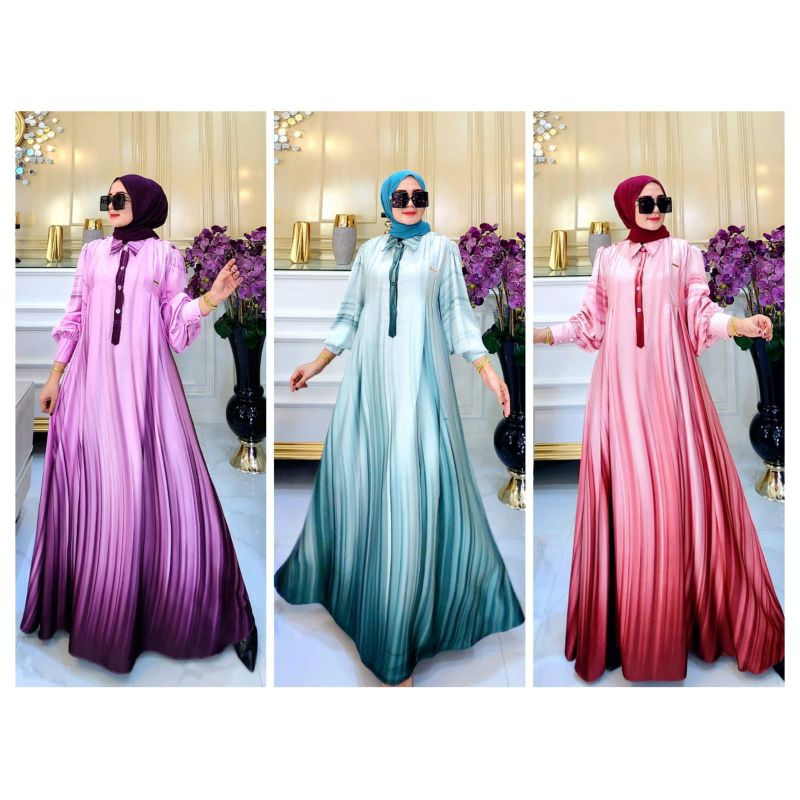 GAMIS  DRESS ARMANI SILK GRADASI ORIGINAL BRANDED Nyy syafeera