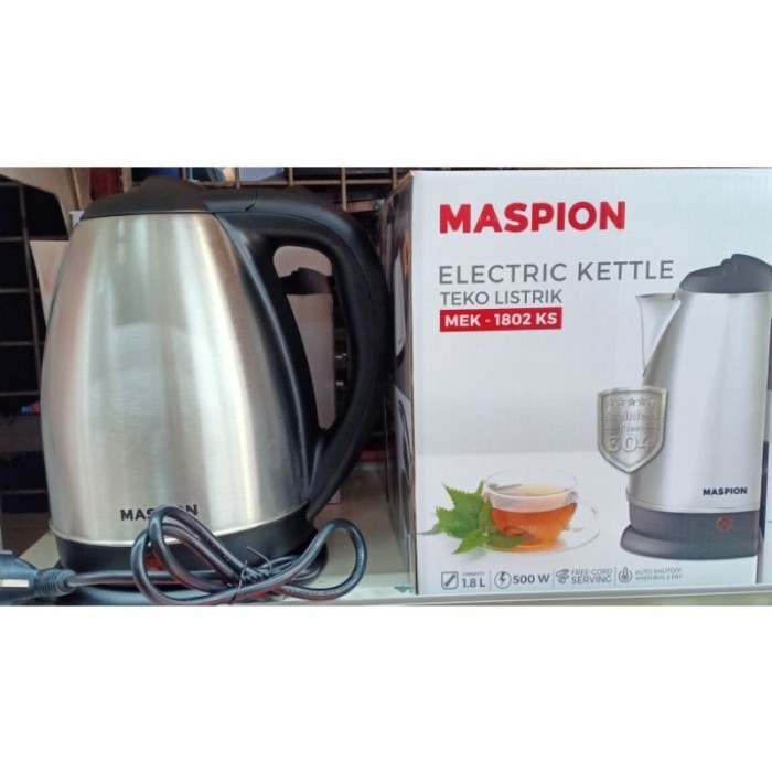 BIG PROMO Electric Kettle/Teko Listrik/Mug Listrik MASPION MEK 1802 KS 1,8 Liter Stainless Steel 500