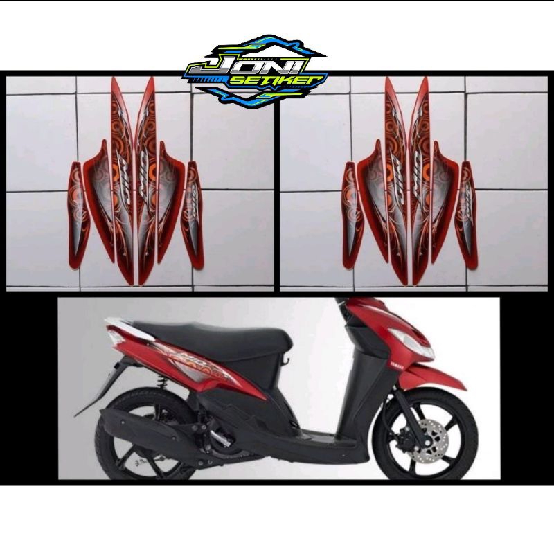 Stiker Striping Lis Les Bodi Motor Mio 2011 2012 Smile Sporty Merah