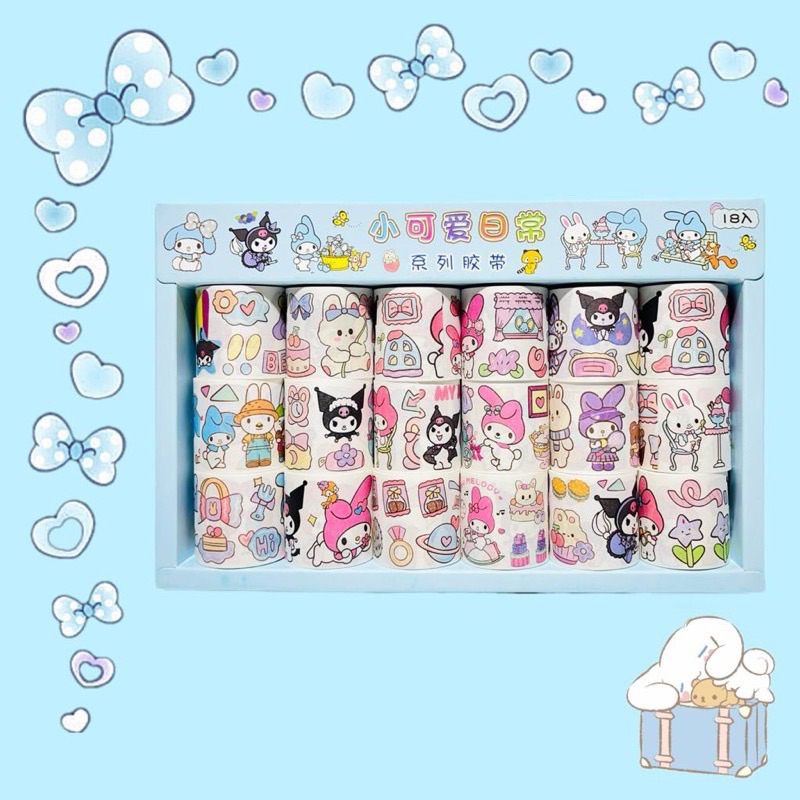

Washi tape selotip Sticker Tempel motif dekorasi planner journal Momo Sanrio Set Stiker