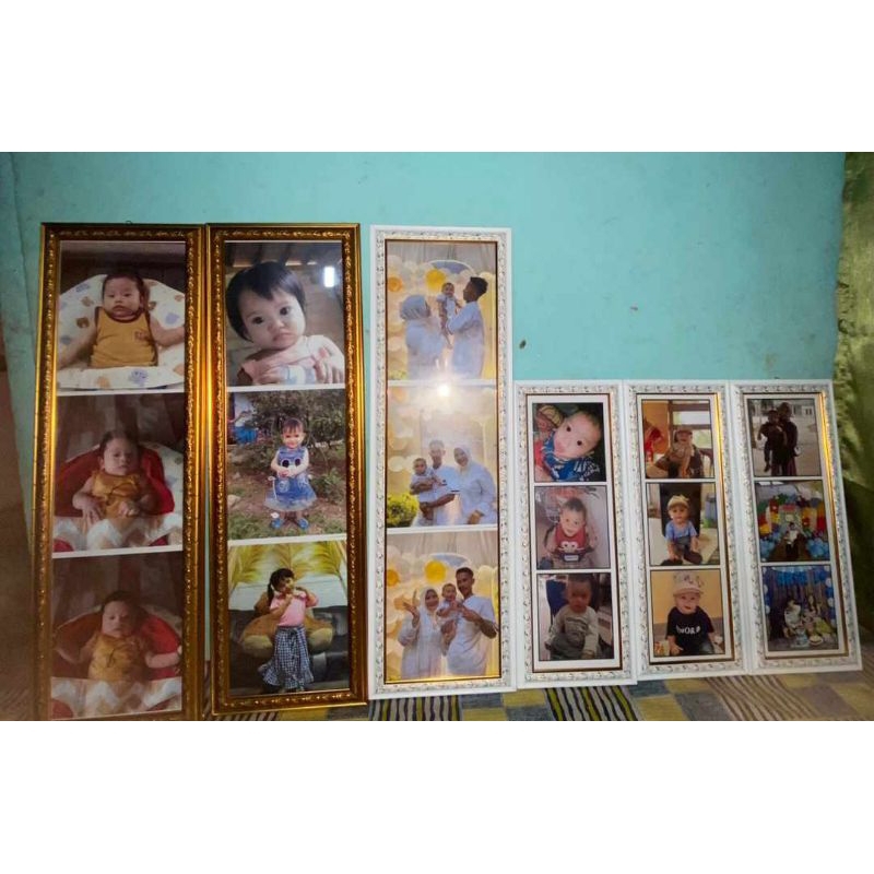 Bingkai + Foto 10R Susun 3 foto 75 x 20 cm