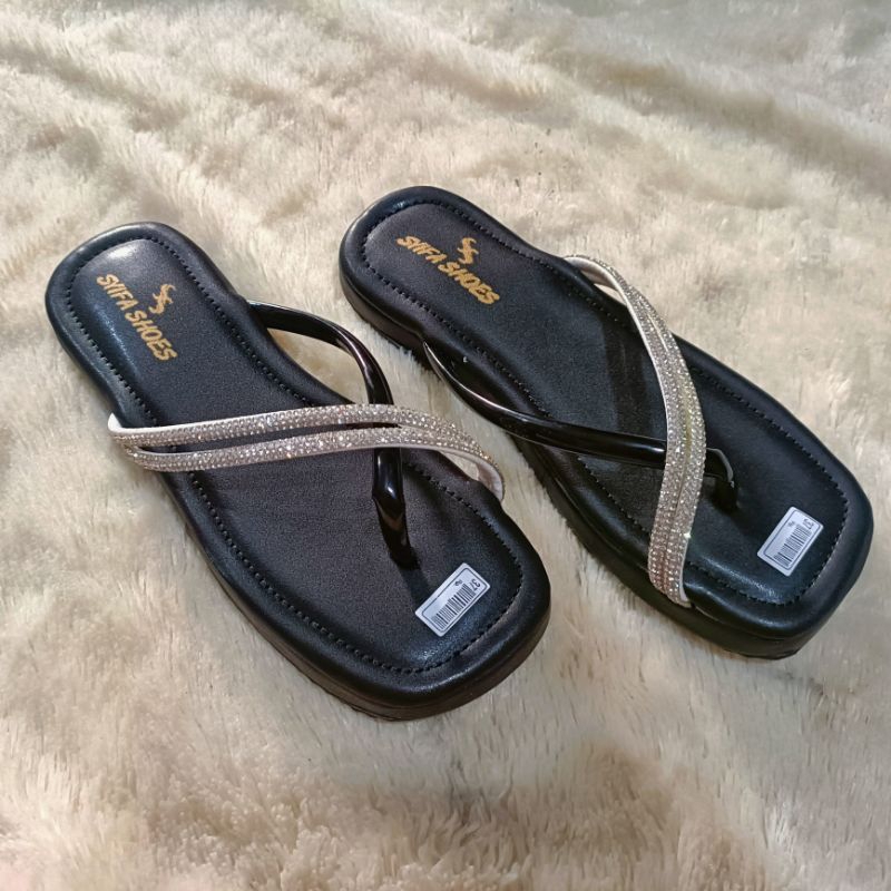 Sandal Wanita Platform Sandal Wanita kekinian sendal Jepit wanita Wenjes Tali kekinian