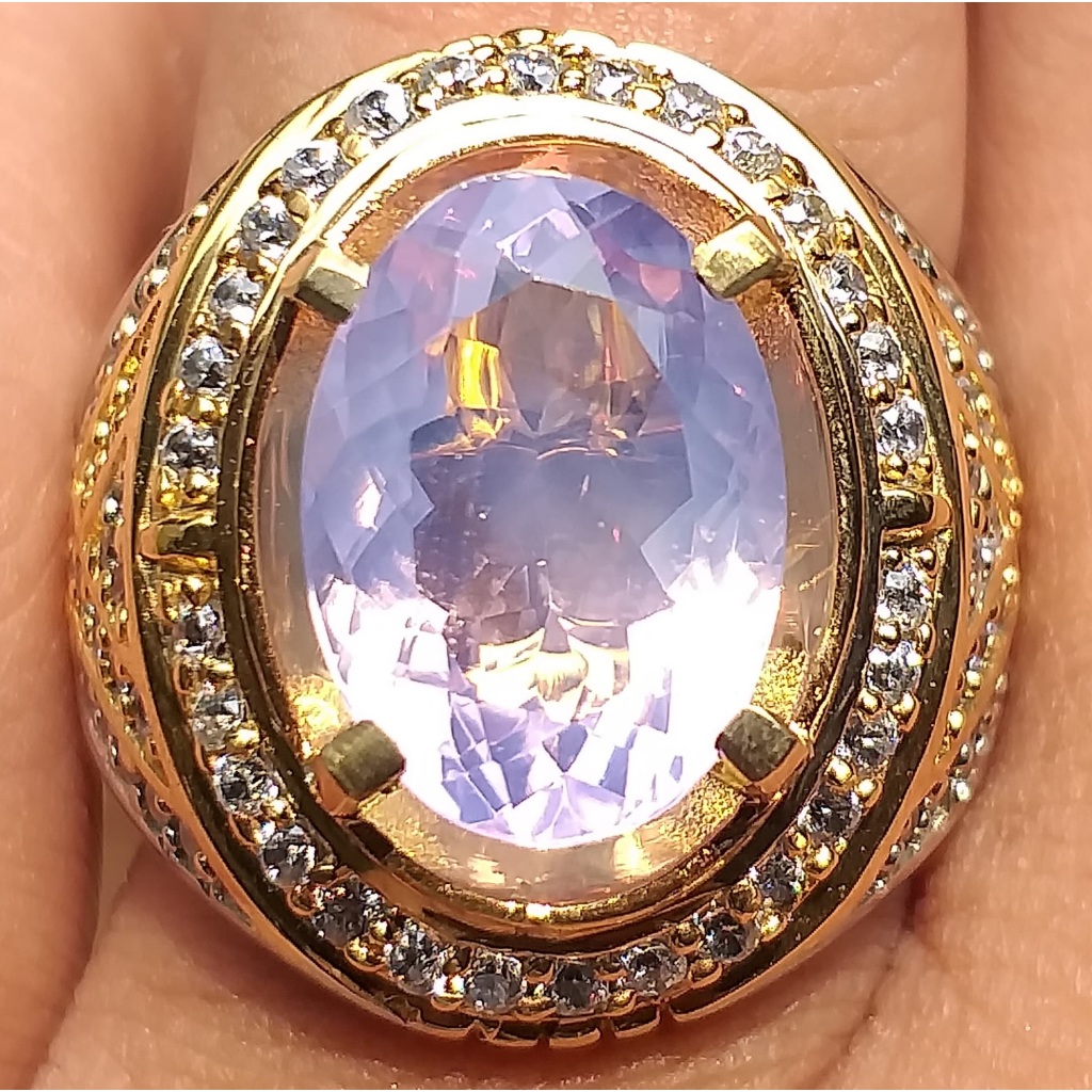 Cincin Amethyst Quartz (Warna Lavender) Memo GLI Natural & Murah