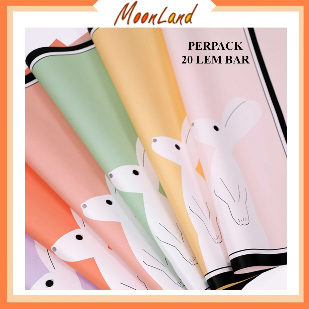 

20 LEMBAR Kertas Buket Bunga Cellophane motif kelinci KB6127