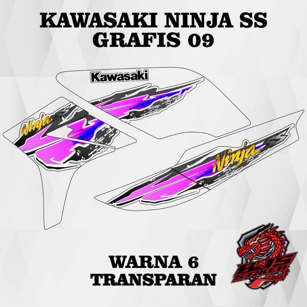 Striping ninja ss - Stiker Decal transparan kawasaki ninja ss grafis 09