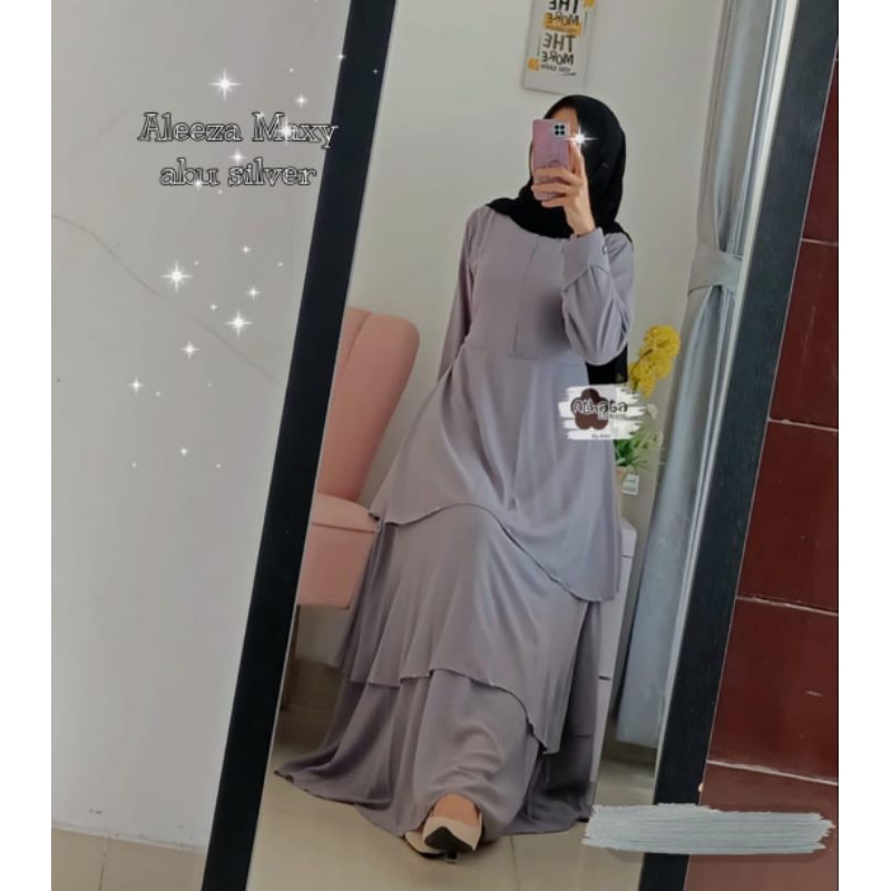 Athata by Dzee Ori - Aleeza Gamis Only - Gamis Susun Keliling Perempuan Ceruty Babydoll Terbaru Leba