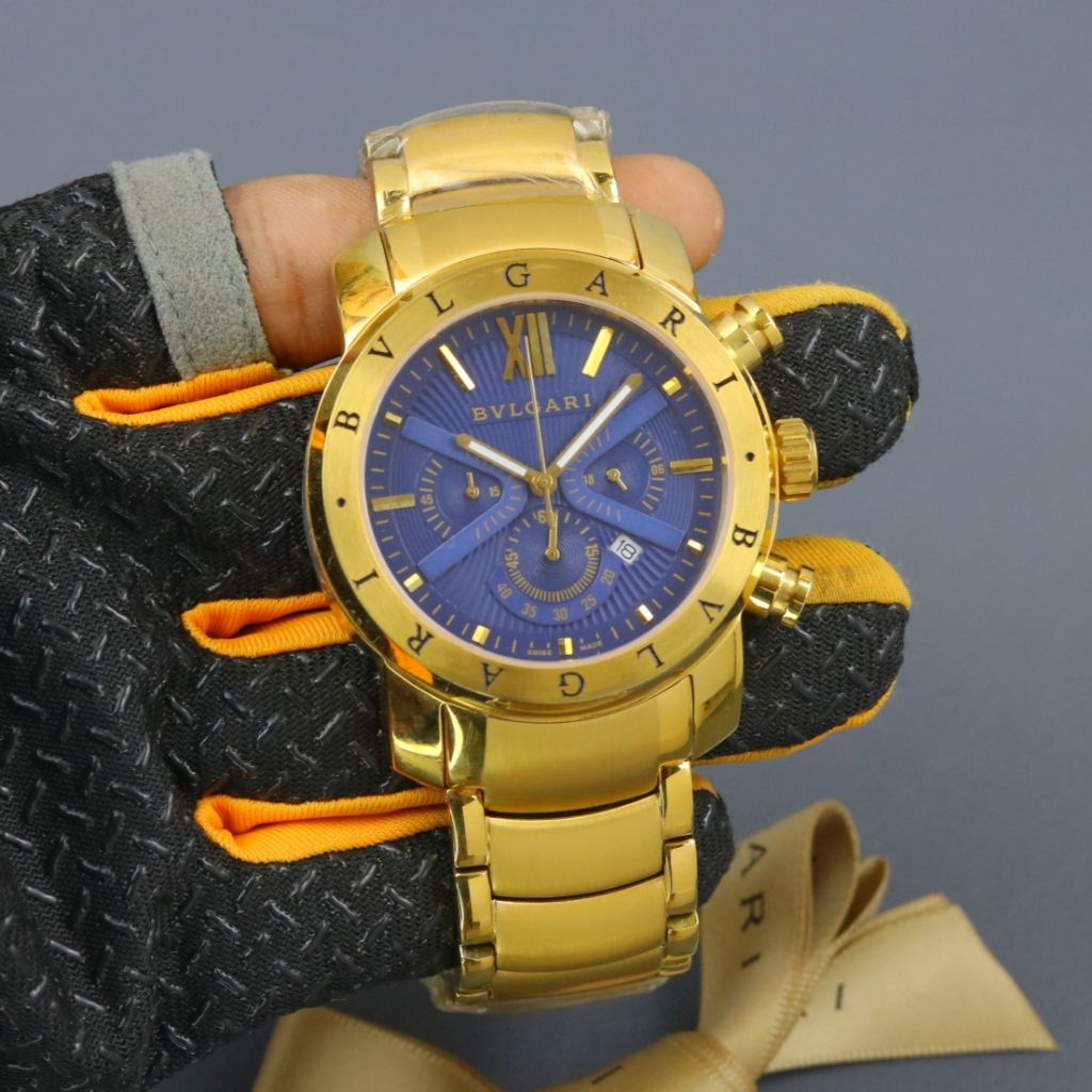 [ FLASH SALE ] JAM TANGAN PRIA CHRONOGRAP AKTIF RANTAI STAINLESS - Jam Tangan Bulgar Pria Premium