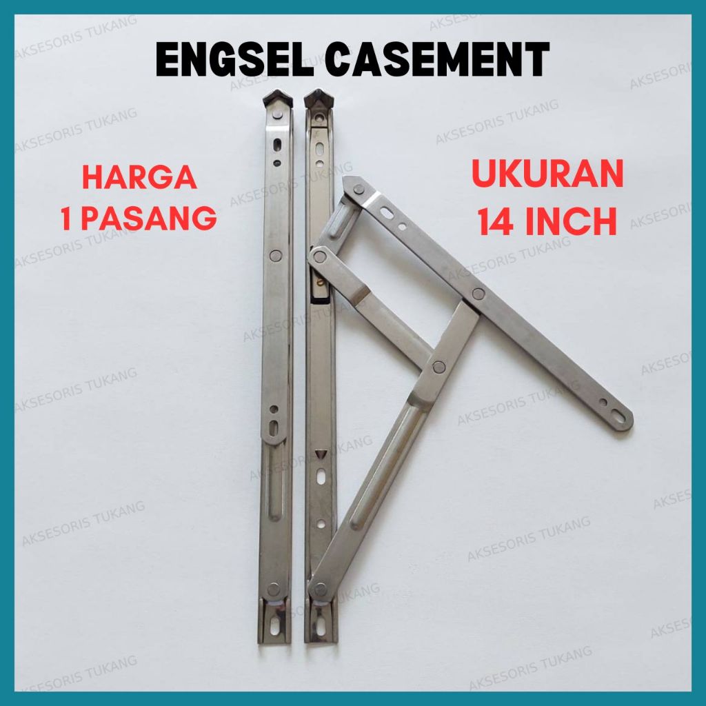 Engsel Casement Jendela Aluminium 14 Inch Inci
