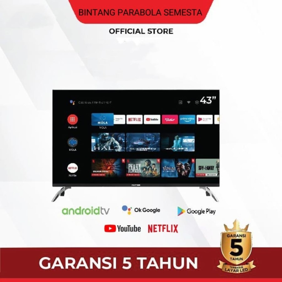 Tv Polytron 43 inchi smart android tv led 43" tv lcd 43AG9953 E