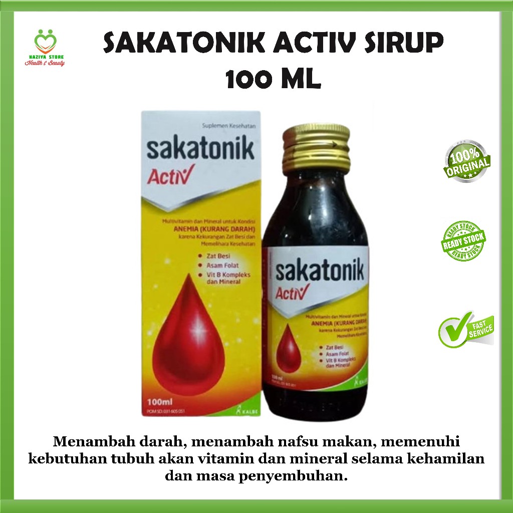 SAKATONIK LIVER ACTIV 100 ML SUPLEMEN PENAMBAH DARAH, CEGAH ANEMIA
