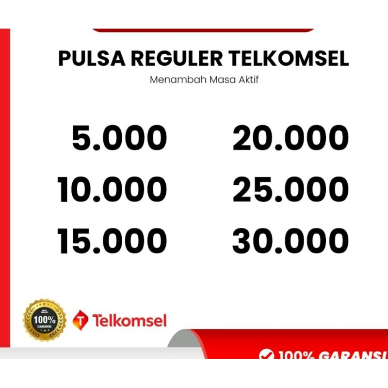 Pulsa all operator 30000 / pulsa regular 30ribu all operator