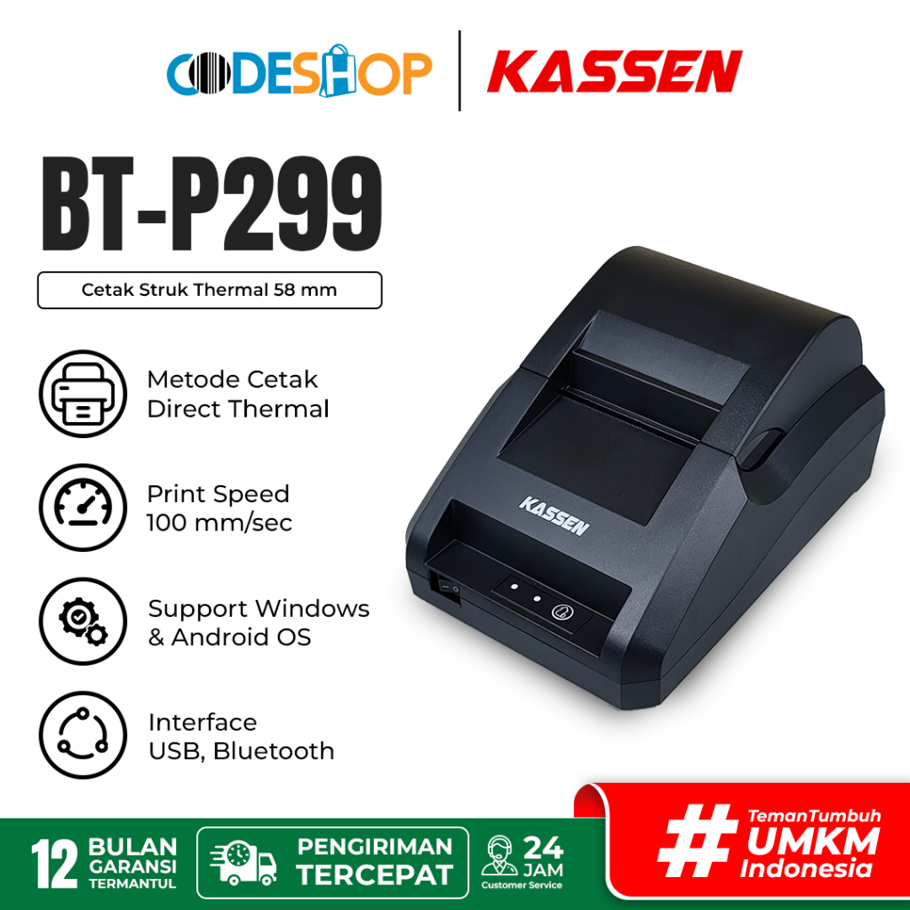 MINI PRINTER BLUETOOTH KASSEN BTP-299 PPOB BRI LINK MOKA POS THERMAL