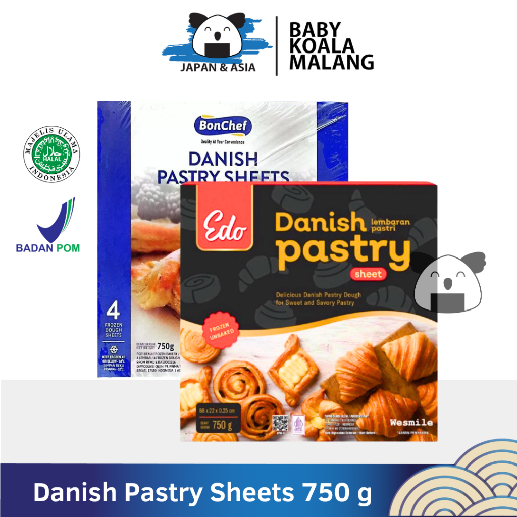 

DANISH PASTRY Sheet EDO & BONCHEF 750 g Halal | Cromboloni Croffle Croissant-MLG