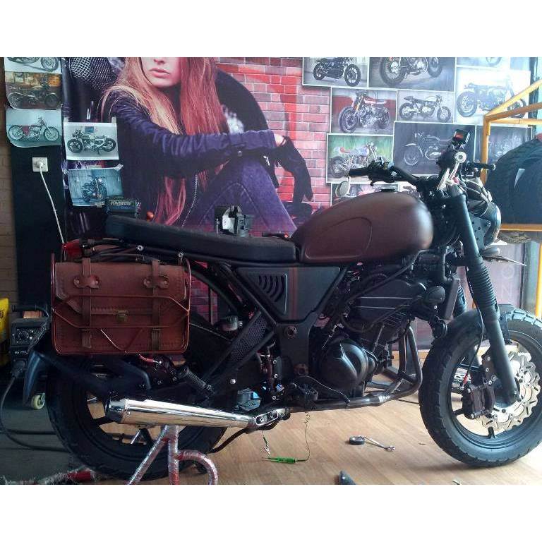 SIDEBAG MOTOR KULIT ASLI TAS MOTOR ASLI KULIT TAS MOTOR VINTAGE KLASIK TAS MOTOR TERMURAH