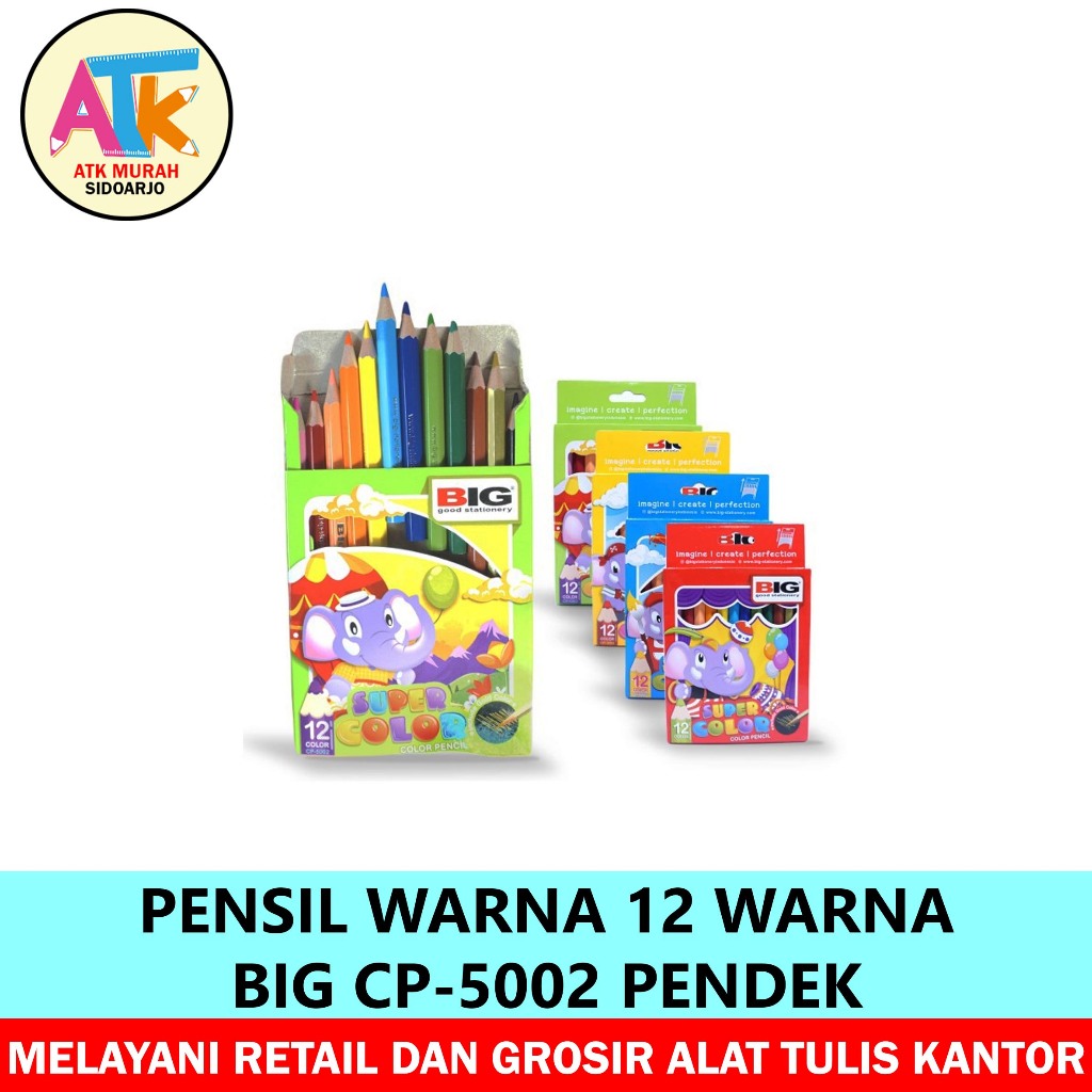 

PENSIL WARNA 12 WARNA PENDEK - BIG CP-5002
