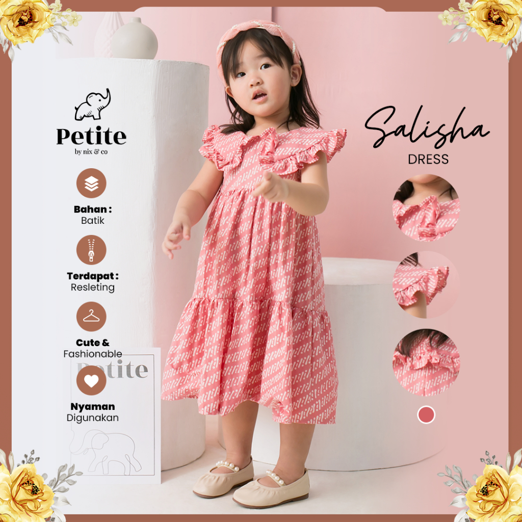 Dress Batik Anak Perempuan | Dress Anak Perempuan | Batik Anak Modern | Salisha dress batik anak pes