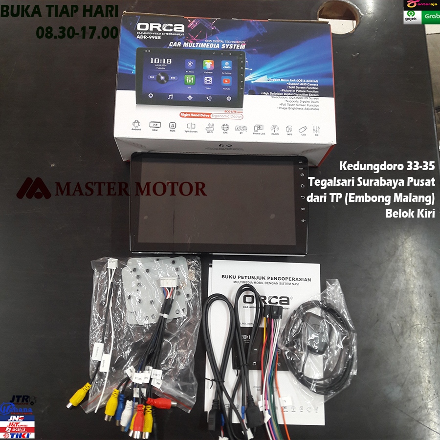 Headunit Android Orca ADR 9988 9 inch Eco LITE RAM 2/32 GB Wifi USB Map Tape Doubledin Mobil Ayla In