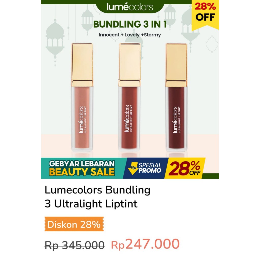 LUMECOLORS BUNDLING 3 ULTRALIGHT LIPTINT