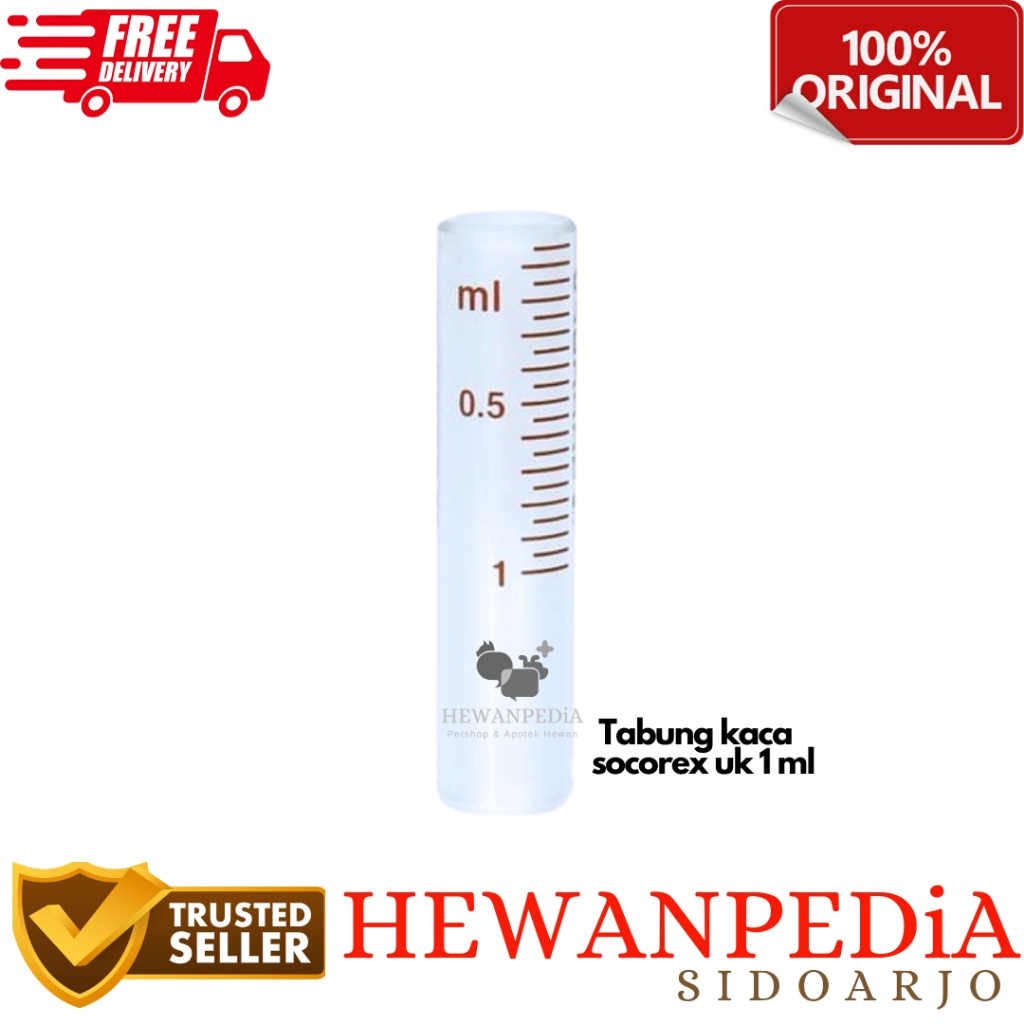 TABUNG KACA SOCOREX 1 ML & 0.5 ML Hewanpedia - tabung kaca socorex 1 ml & 0.5 ml , spare part alat s