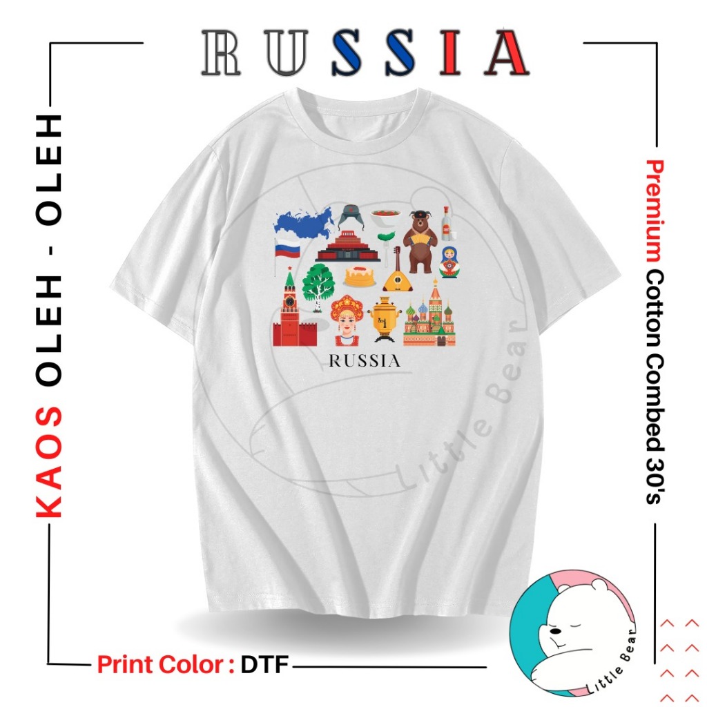 Littlebear KAOS SOUVENIR RUSIA BAJU OLEH-OLEH TYPE 10