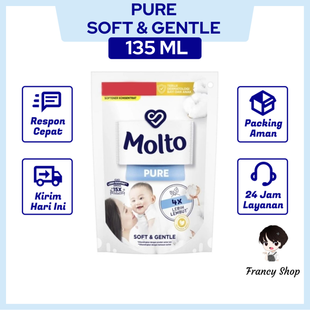 Molto Pure Pewangi dan Pelembut Pakaian Bayi 135 ml