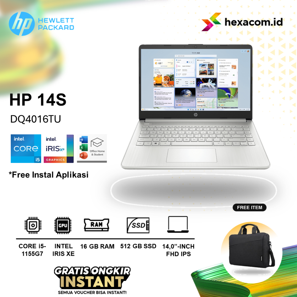 Laptop HP 14S Intel Core i5-1155G7 Ram 16Gb 512Gb Ssd Windows 11