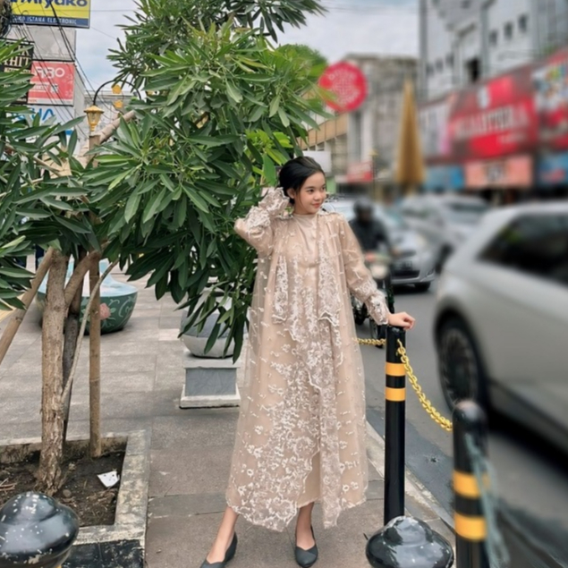 Pusat Bordir Tasikmalaya - Cardigan Outer Brukat Tile Sapto Lace Namima