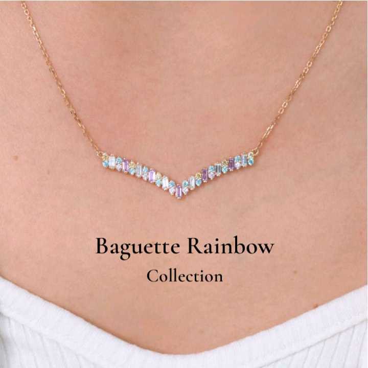 Kalung Sandra Dewi Gold Baguette Rainbow Vol.2 Collections NC230310