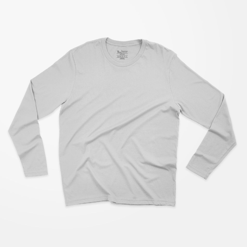 Blank T-shirt Long Sleeve White Bluish (Kaos Polos Putih)