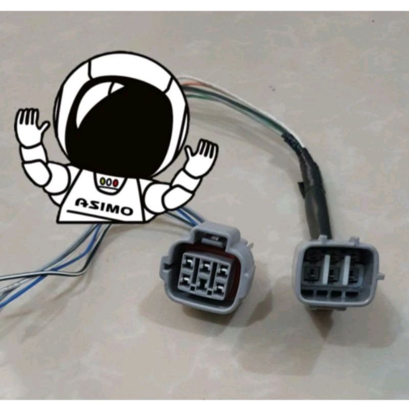 Soket headlamp lampu depan led pin 6 original toyota new Avanza Veloz Calya Agya Raize Rush Innova A