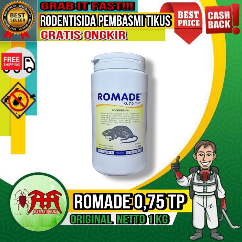 ROMADE 0,75 TP | Umpan Ampuh Pembasmi Tikus Berupa Tepung