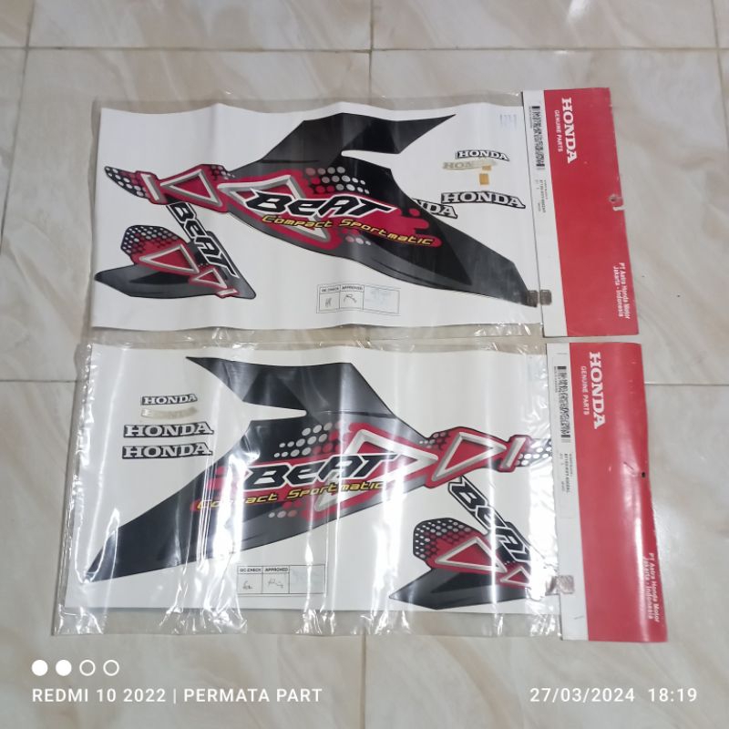 STRIPING STIKER GRAPHIC BEAT KARBU PERTAMA AWAL HITAM 2011 ORI ORIGINAL HONDA AHM