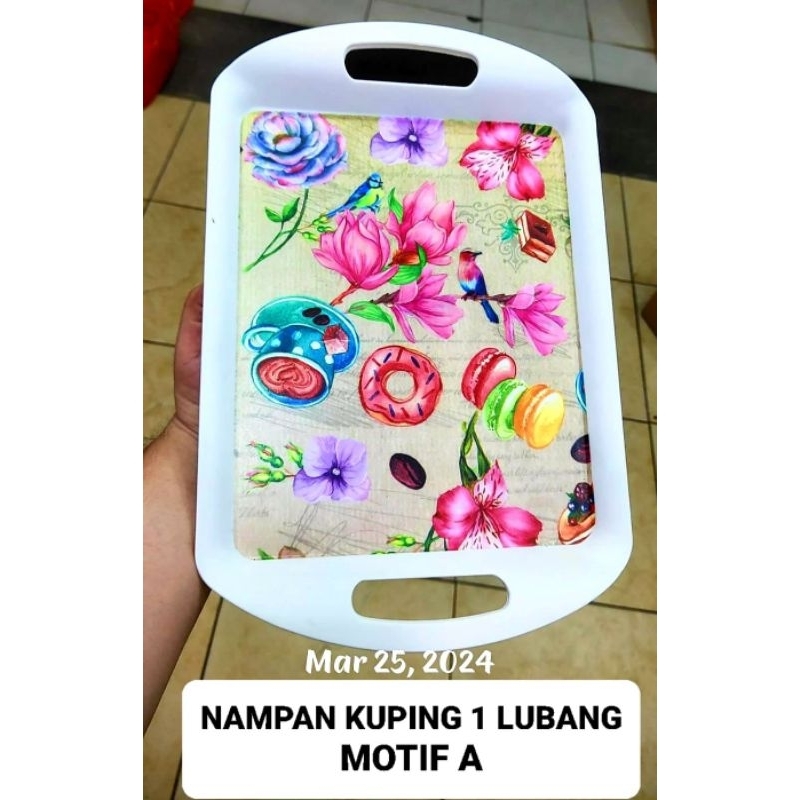 Nampan Segi Bunga Bahan Plastik Tebal Motif Cantik