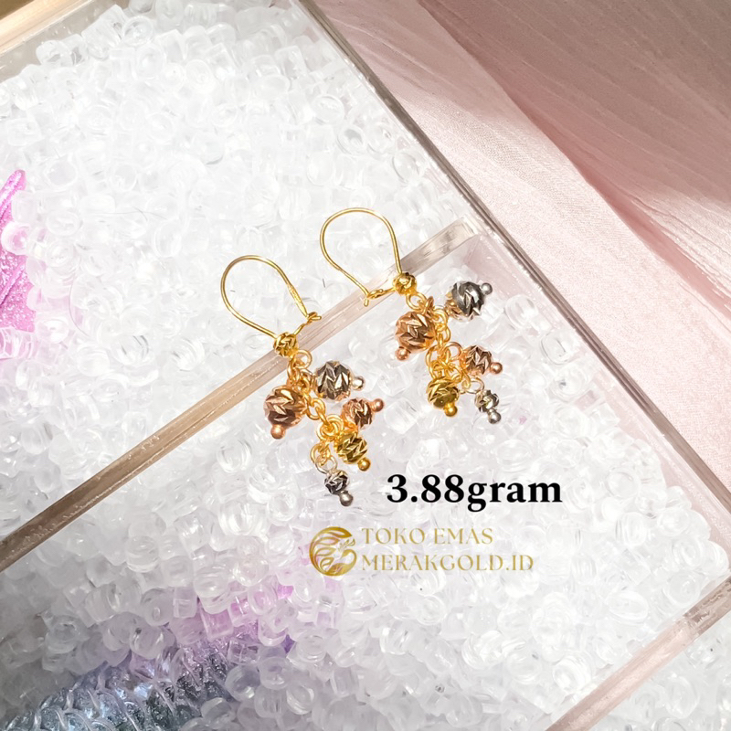 Anting Emas Asli Teardrop Anting Emas Tetes Model Unik Kadar 700