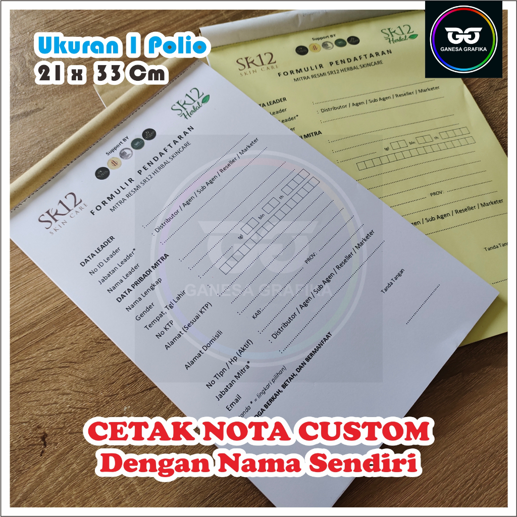 

CETAK NOTA CUSTOM INVOC SURAT JALAN NAMA SENDIRI FULL COLOR UKURAN 1 POLIO 21 x 33 Cm