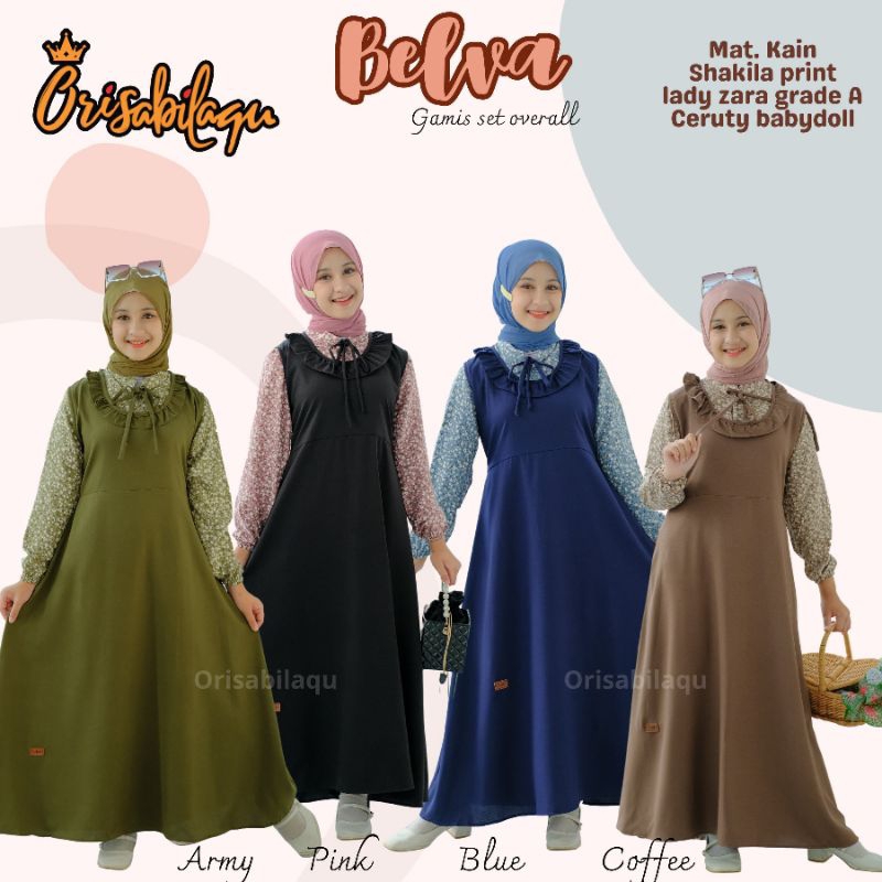 BELVA SET GAMIS / GAMIS 2IN1 ORISABILAQU/ GAMIS TANGGUNG / GAMIS ANAK REMAJA