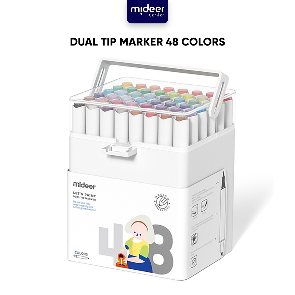 

Mideer Dual Tip Marker 48 Colors Spidol Mewarnai Anak 48 Warna Aman Untuk Anak