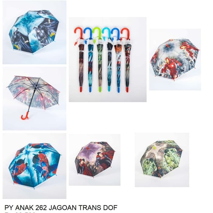 Grosir Payung Anak Karakter kartun Superhero 262 payung anak laki laki