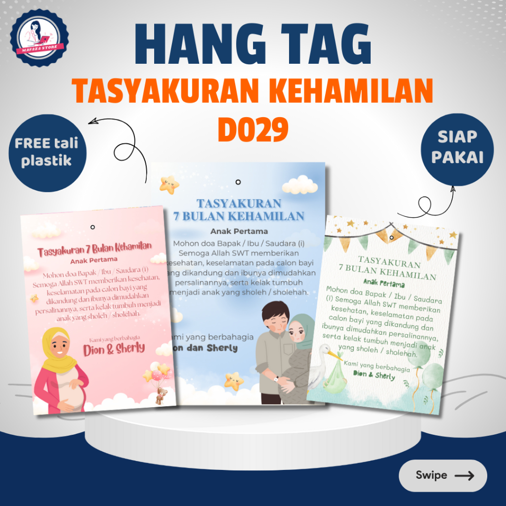 Hang tag tasyakuran hamil / hangtag mitoni bayi / souvenir tasyakuran 7 bulanan 4 bulanan / kartu uc