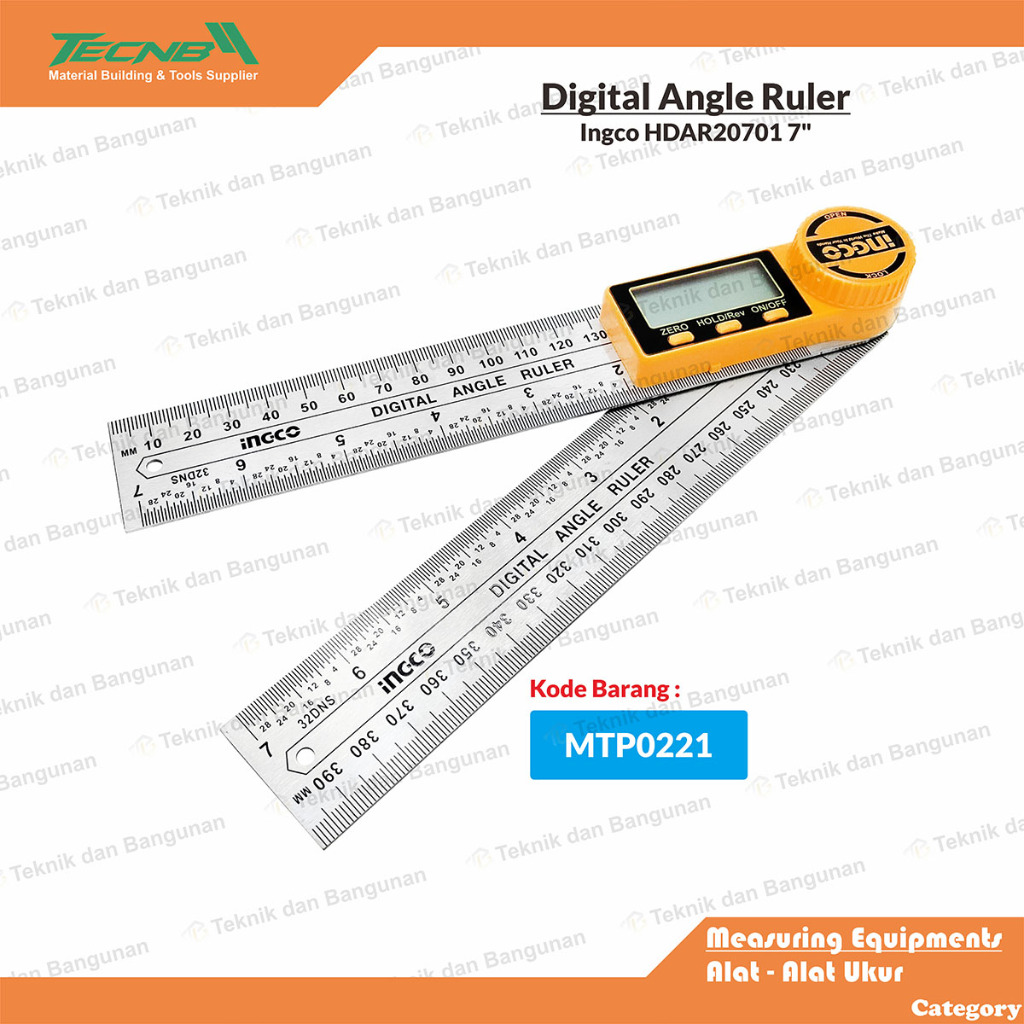 

Penggaris Sudut Siku Bevel Digital Angle Ruler 40cm INGCO HDAR20701