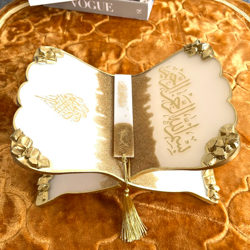 MODEL 1 PREMIUM | Seesaw_art | Quran Holder Resin Custom | Meja qur’an | Penyangga Buku Al Quran Res