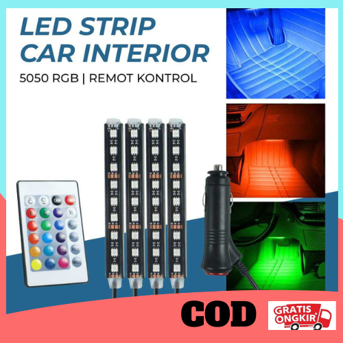 Lampu LED Strip RGB12 Volt Untuk Lampu Interior Mobil Dilengkapi Remot Kontrol