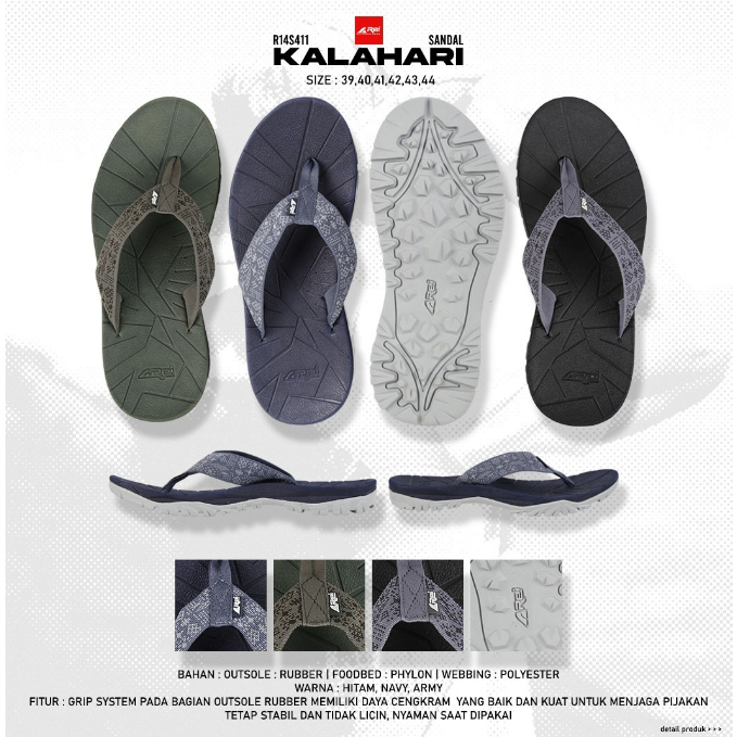 Rei Sandal Jepit Pria Kalahari Arei Outdoorgear Sandal Gunung