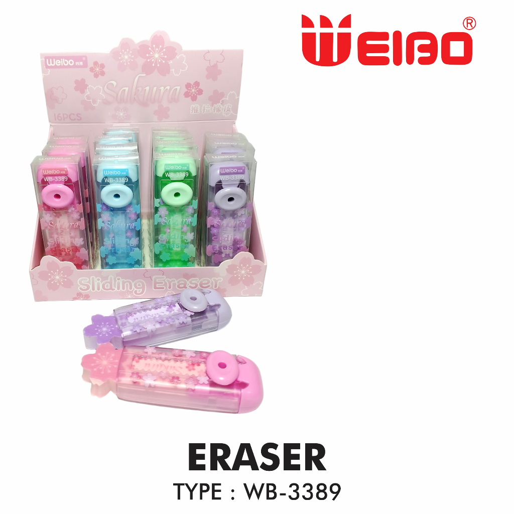 

FYM WEIBO ERASER PUSH WB-3389 KARAKTER BUNGA SAKURA - PENGHAPUS MEKANIK