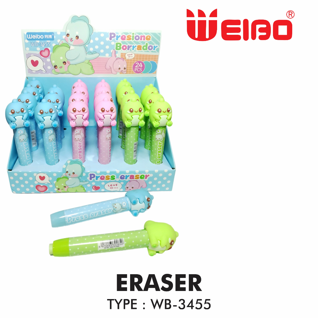 

FYM WEIBO ERASER PUSH WB-3455 KARAKTER DINO - PENGHAPUS MEKANIK
