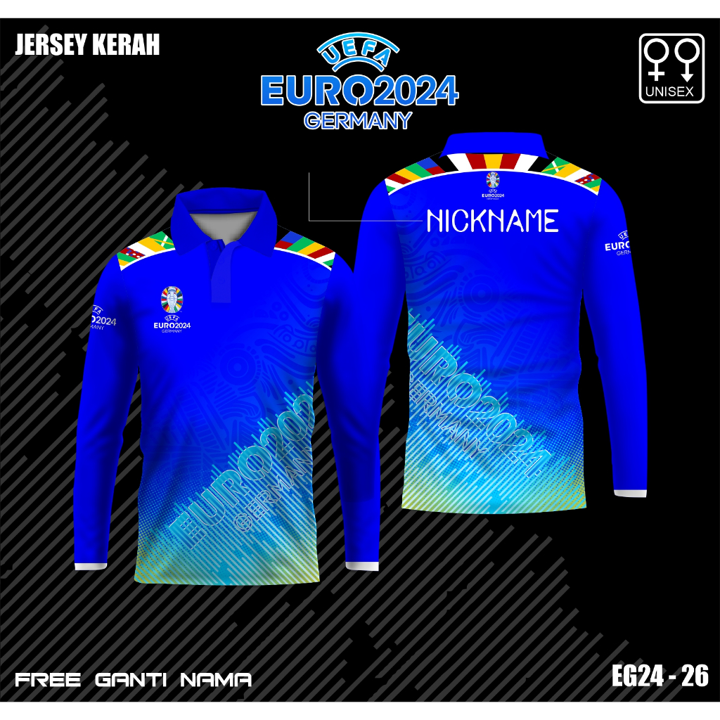 Polo baju bola jerman piala eropa 2024 jersey euro 2024 lengan panjang kaos germany kejuaraan eropa
