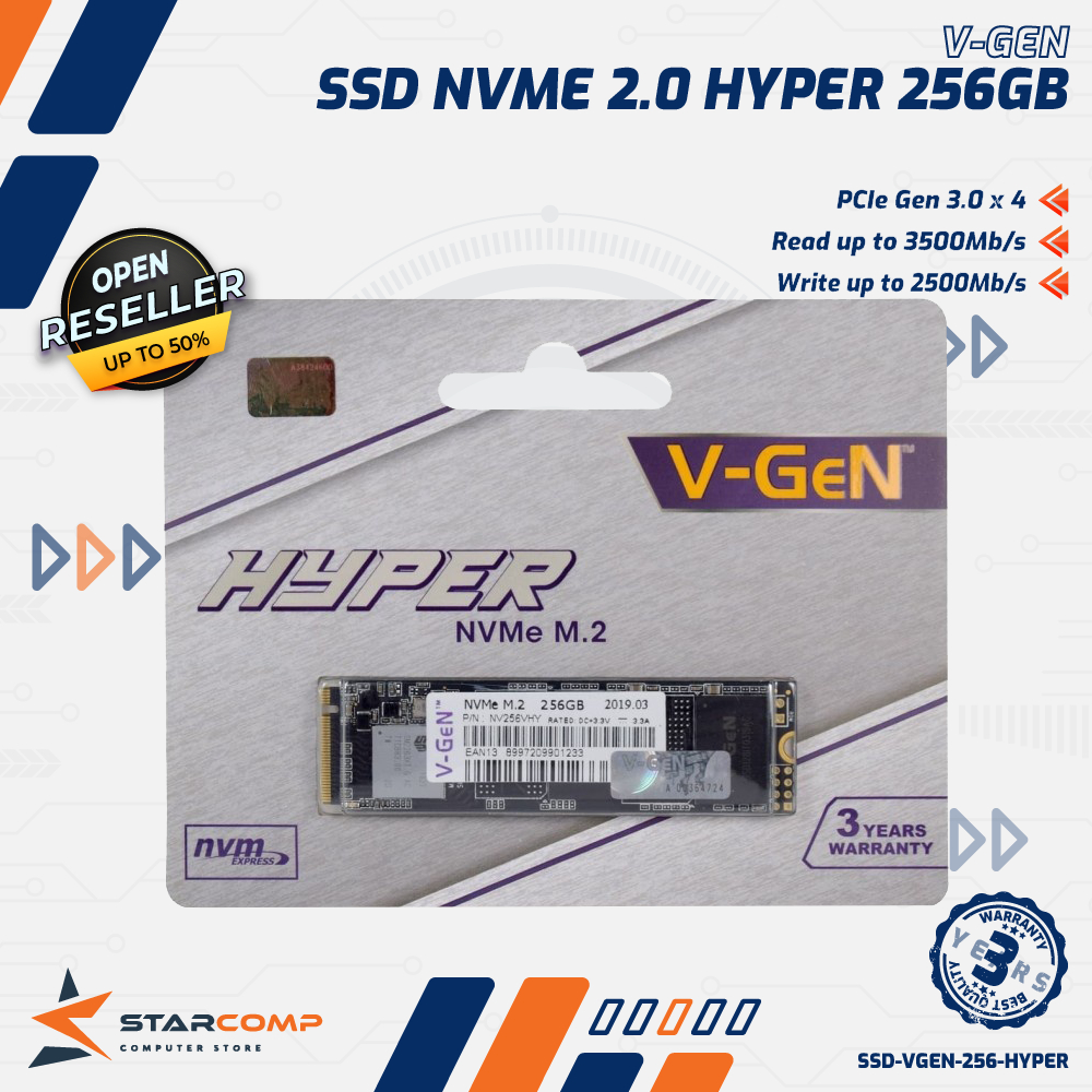 SSD V-Gen NVME M.2 Hyper 256GB
